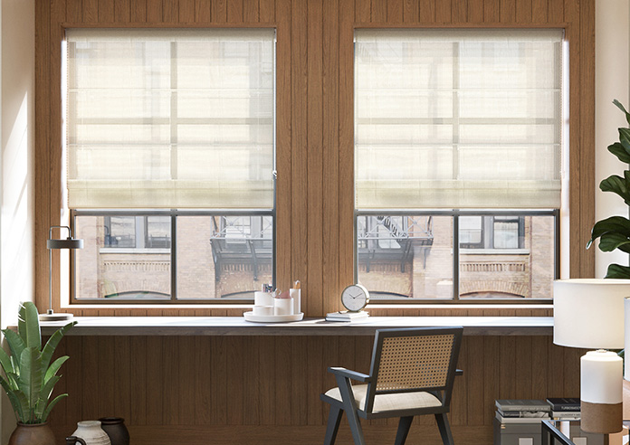 Catania Stripe Voile, Powder Cream - Roman Blind - Image 3